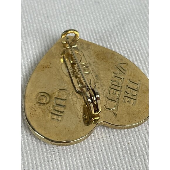 90s Heart Shaped GoldTone Pin Brooch Sunburst By The Variety Club - Picture 3 of 8